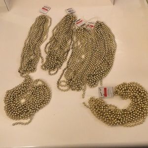 SET of 6 packs of Gold Bead Garlands